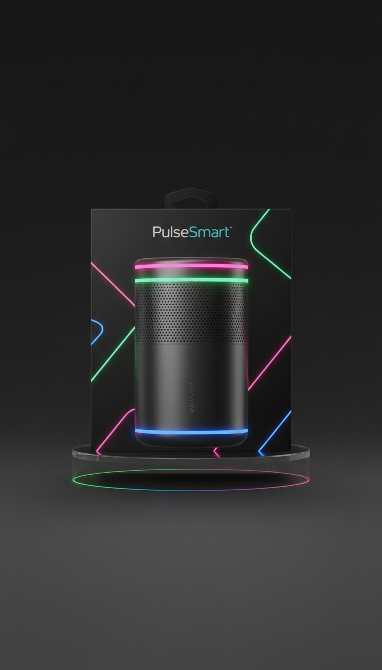 PulseSmart speaker with neon accents